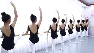 实拍中国舞基本功练习舞蹈生上课视频的预览图